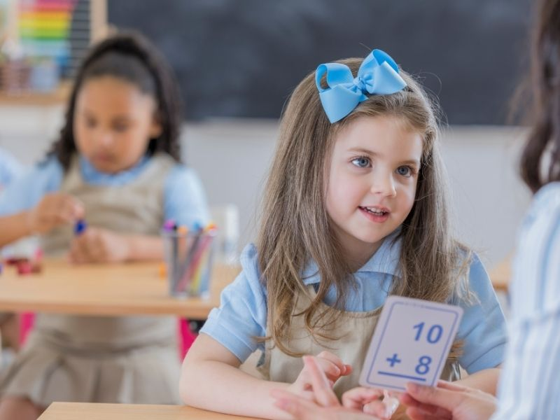 Start your math fact fluency routine with low-pressure flashcard review