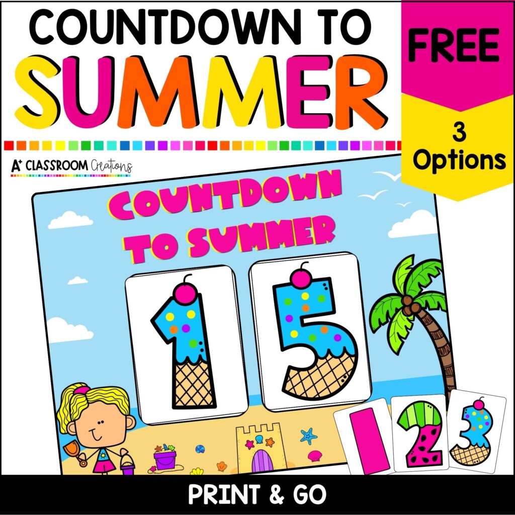 Countdown to Summer Freebie - A Plus Classroom Creations